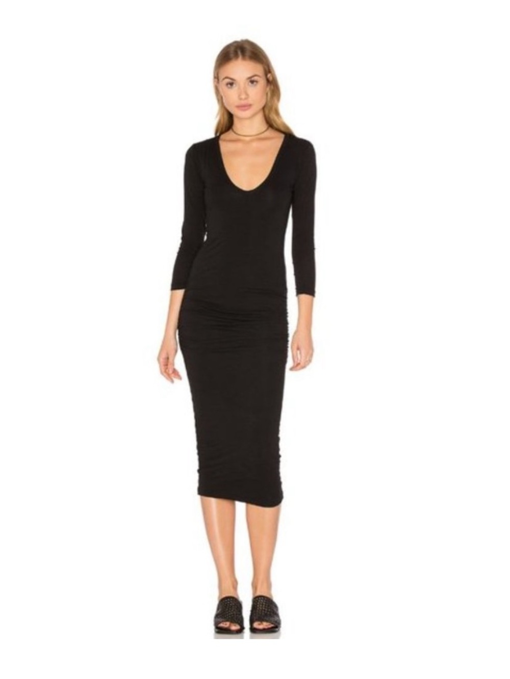 James Perse V-Neck Ruched dress